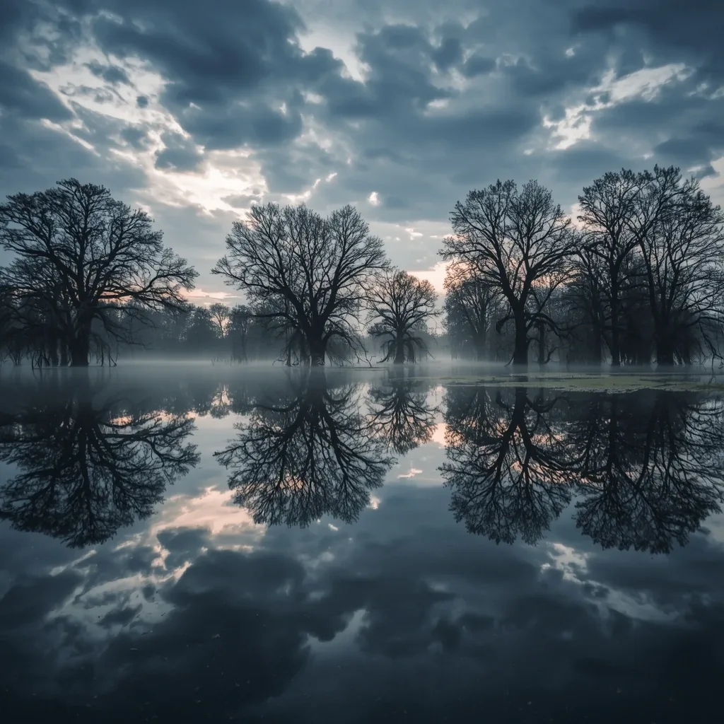 Poplavljeno šumsko-vlažno stanište kao ilustracija Obedske bare i klimatskih promena.