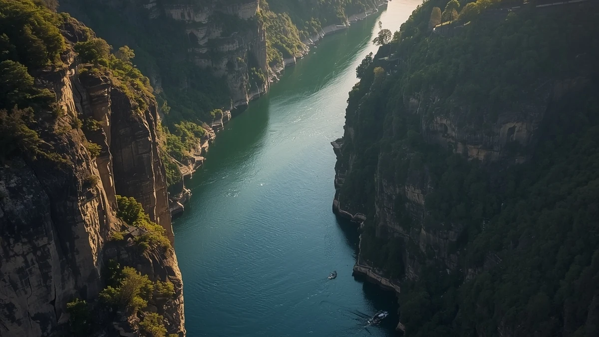 Veliki kanjonski tok Dunava kao ilustracija transnacionalne reke i njenog monitoringa kroz Srbiju.