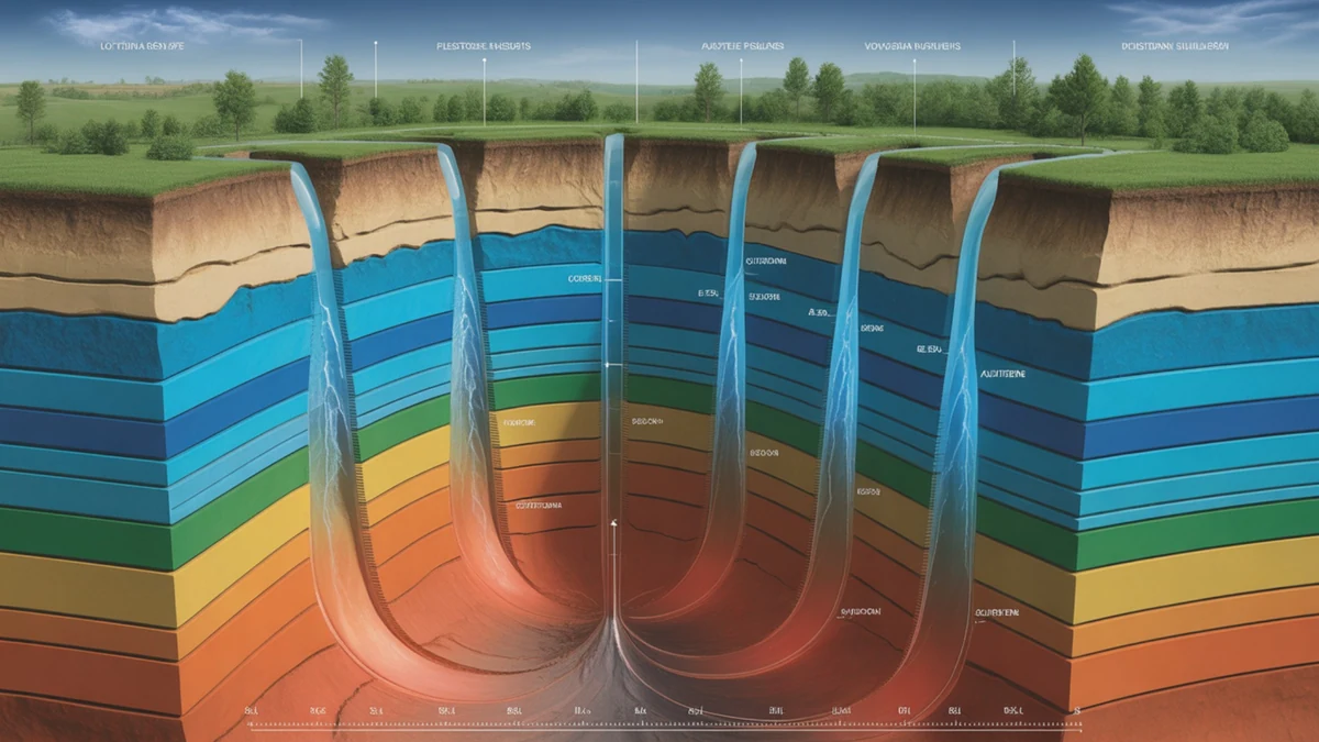 Šematski presek podzemnih vodonosnih slojeva kao ilustracija vojvođanskog aquifera i dubinskog kretanja vode.