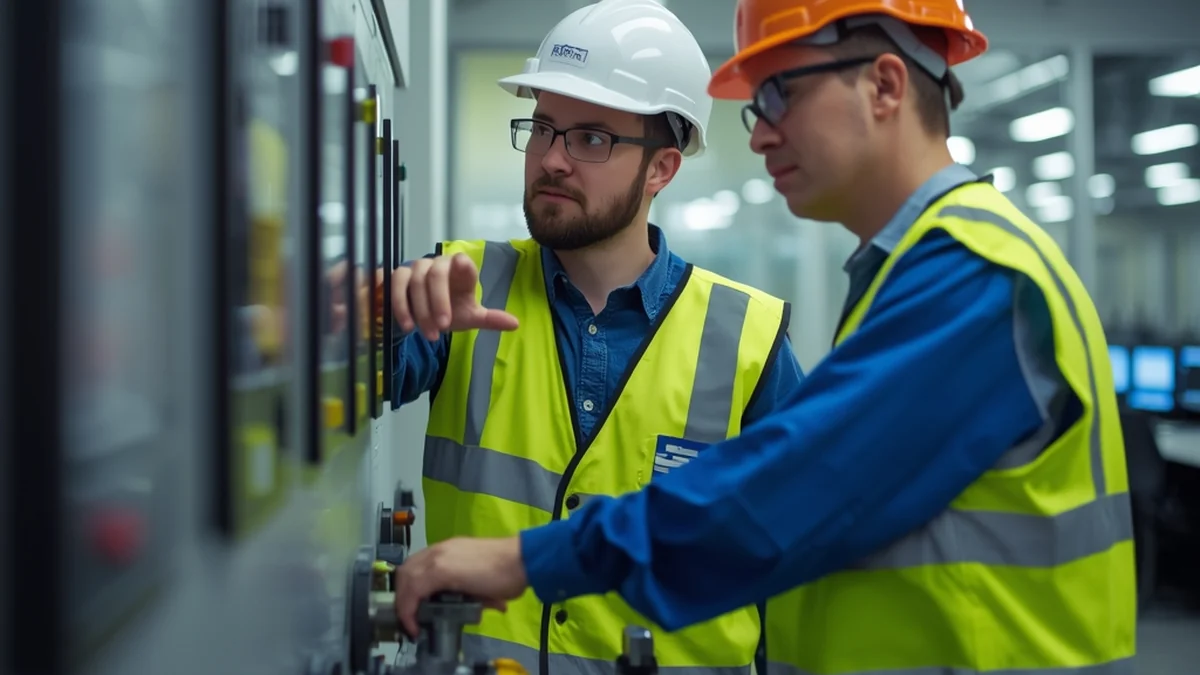 Dva inženjera u postrojenju za prečišćavanje kao ilustracija kadrovskih izazova i razvoja kompetencija.