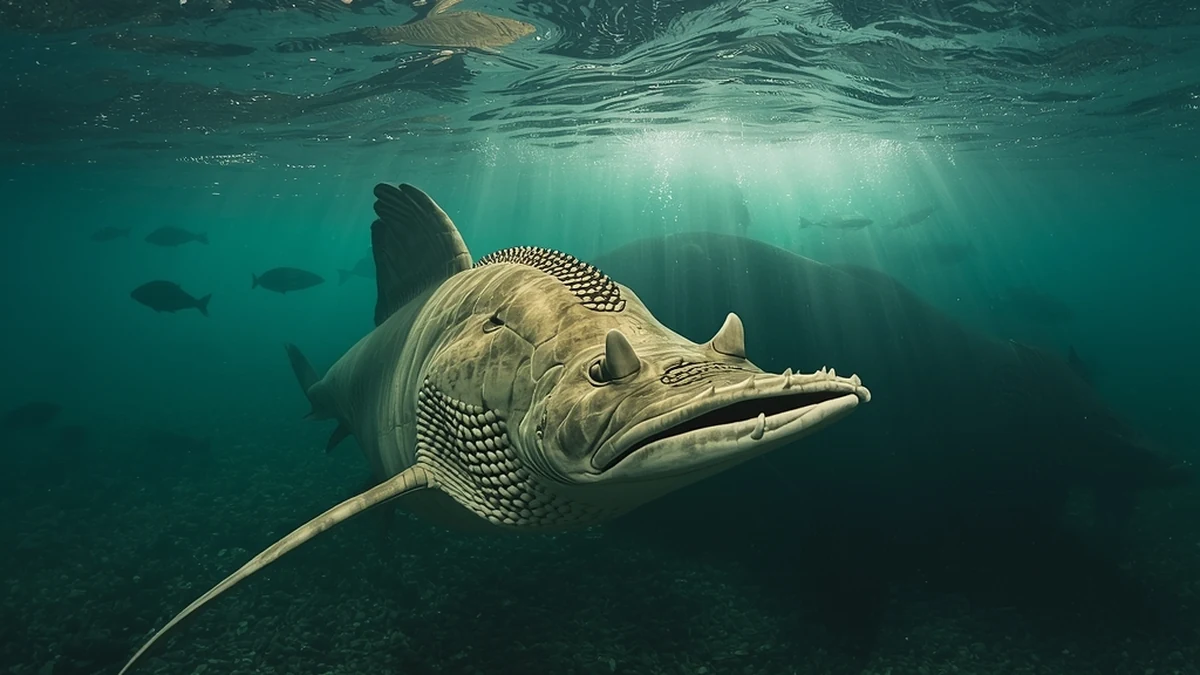 Velika riba pod vodom kao simbol migratornih vrsta u slatkovodnim ekosistemima