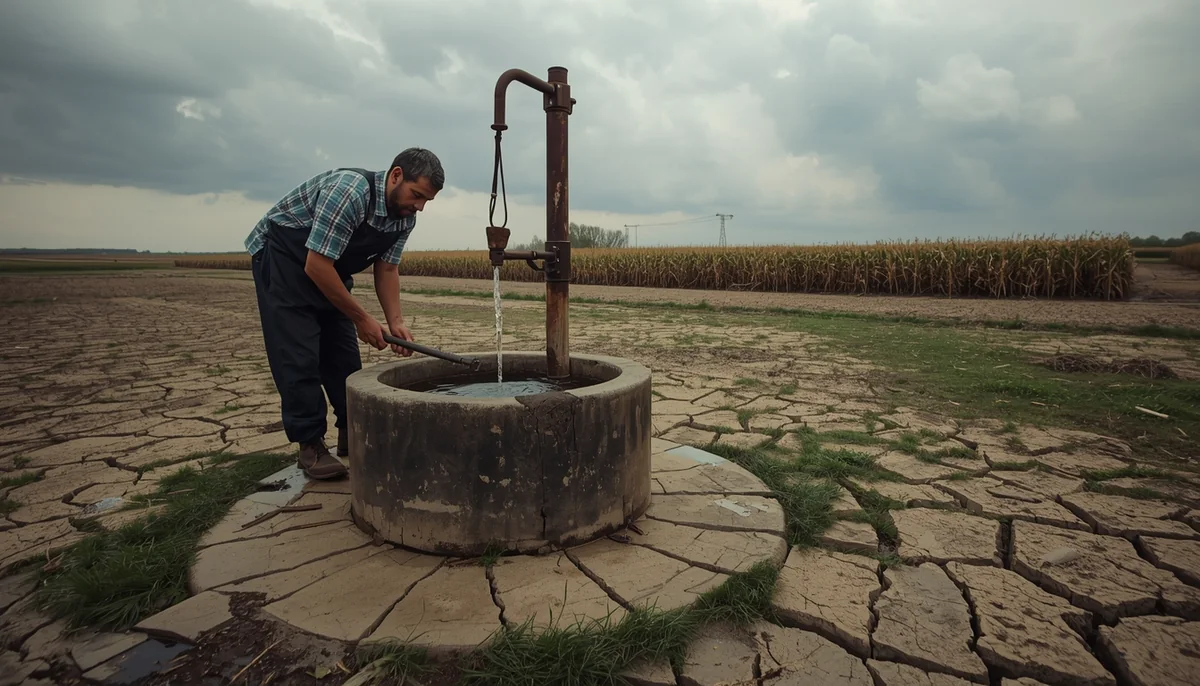 Pogled ispod površine čiste vode sa sunčevim zracima kao ilustracija skrivenog sveta podzemnih voda i nitrata koji putuju od njive do bunara.
