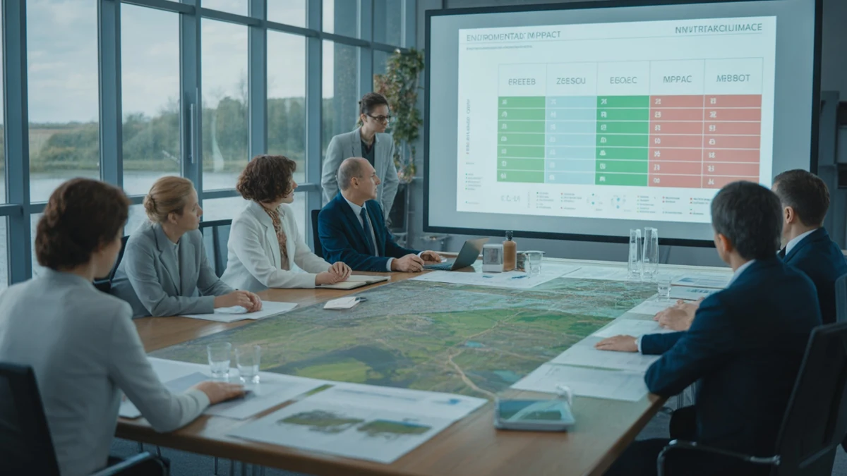 Stručni tim pred matricom procene uticaja kao ilustracija EIA i SEA postupaka u zaštiti životne sredine.