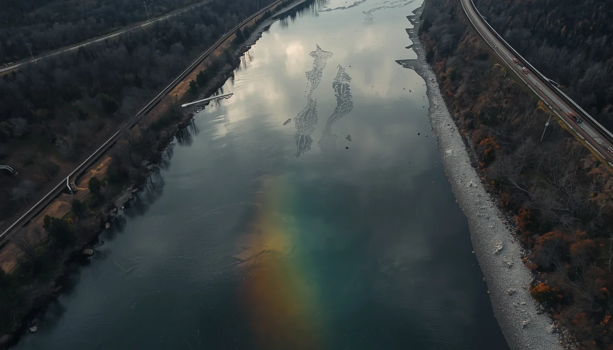 Čovek pored bunara na ispucalom zemljištu pod olujnim nebom kao ilustracija posledica havarija i zagađenja vodotokova naftom.