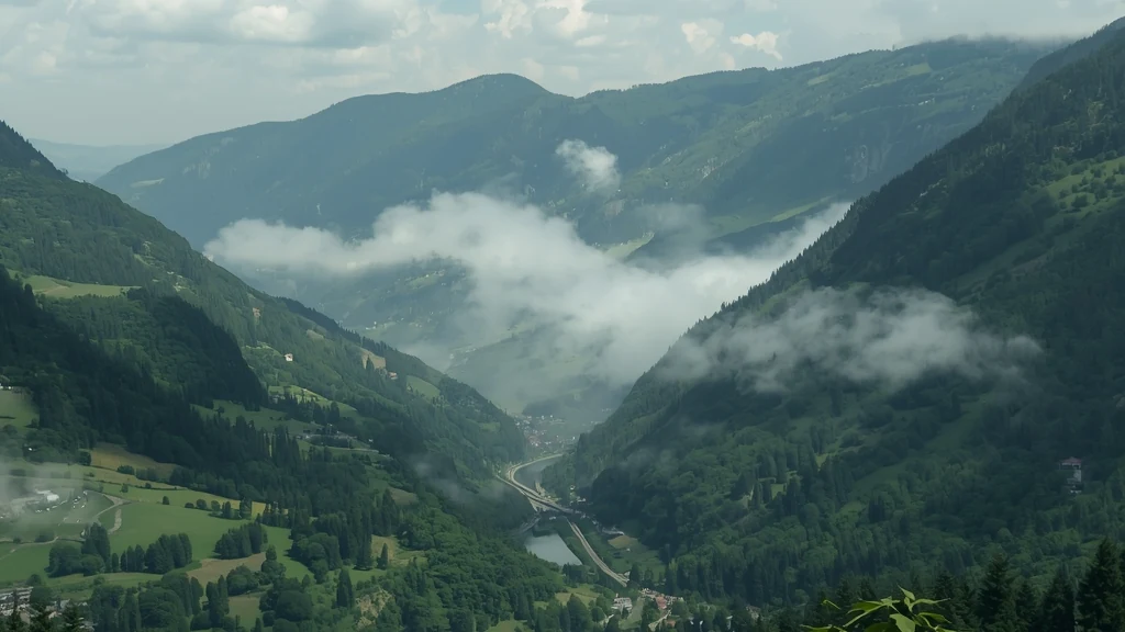 Planinska dolina sa mozaikom livada i šuma pod niskim oblacima — primer raznovrsnog pejzaža koji podržava više života od sterilno održavanih travnjaka.