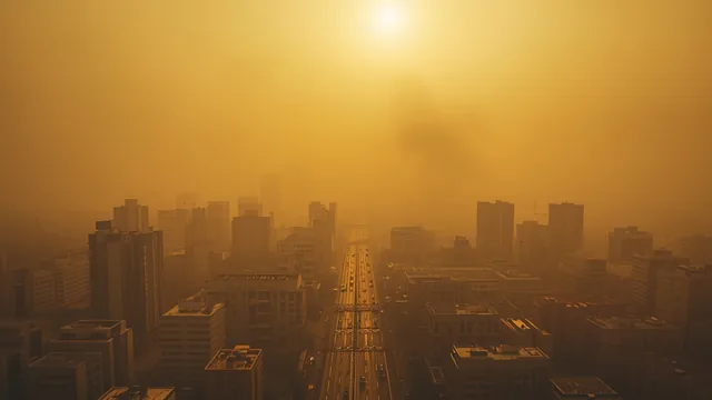 Dnevna soba sa kontrastom čistog i zagađenog vazduha