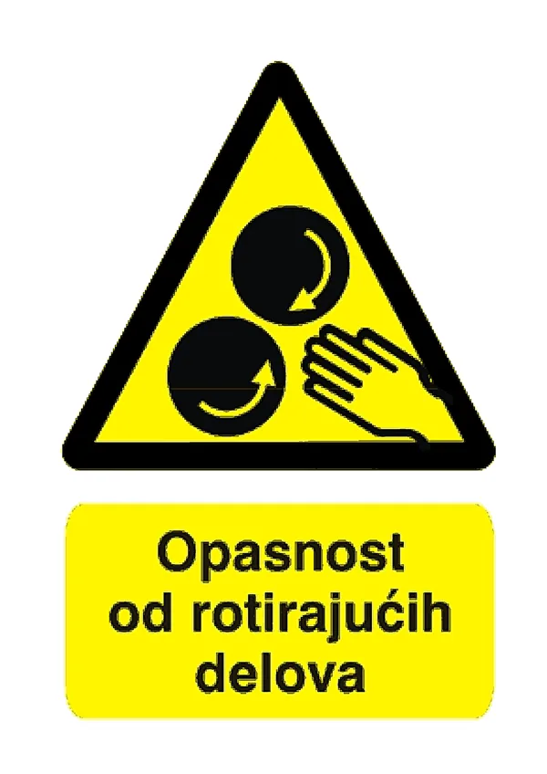 BZR znak A4: Opasnost od rotirajućih delova (A4)