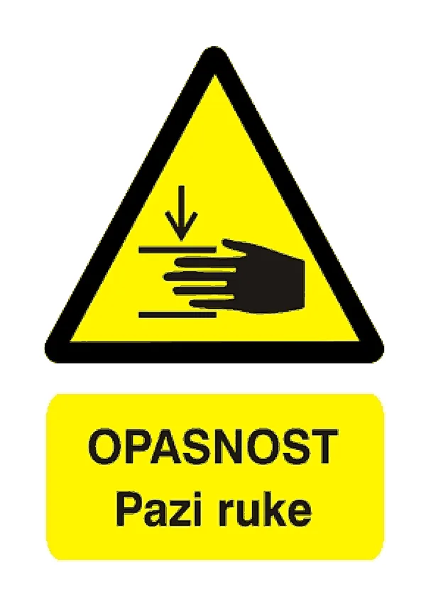 BZR znak A4: Opasnost: pazi ruke i prsti (A4)