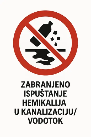 Zabranjeno: ispuštanje hemikalija u kanalizaciju i vodotok